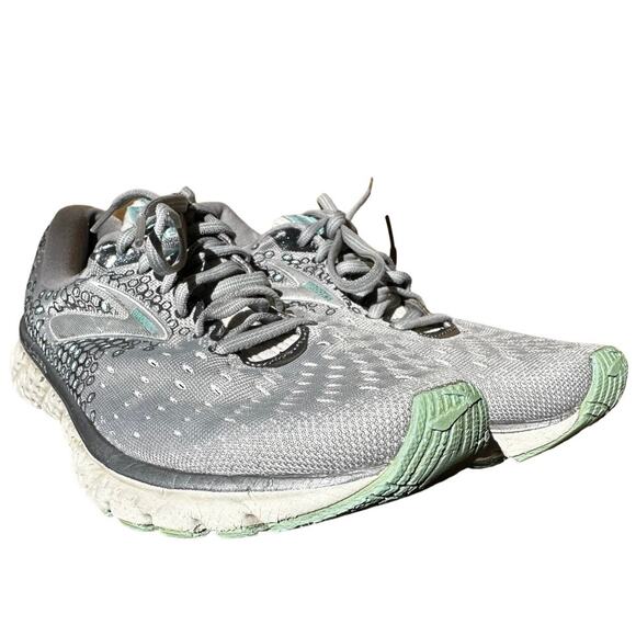 Brooks Glycerin 17 Running Shoes Lace Up Synthetic Mesh Gray Aqua Ebony 8B - Picture 2 of 7